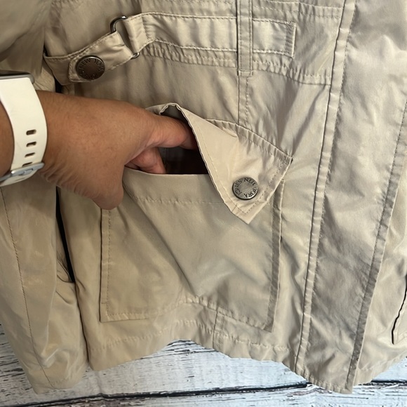 Jones New York Beige Windbreaker Parka Lightweight Fall Jacket Size S - Picture 6 of 17
